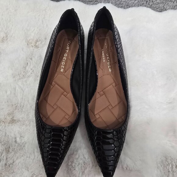 Kurt Geiger London Kensington Flexi 45 Snake Print Leather Dress Pumps Size 40.5 - Picture 9 of 10